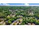 Aerial shot of a quiet, tree-lined neighborhood with well-maintained homes at 1480 Big Leaf Loop, Apex, NC 27502