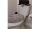 Cozy bathroom featuring a toilet with a plush seat cover and a toilet paper holder at 1633 Snow Mass Way, Durham, NC 27713