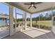 Spacious screened-in porch area with view of treelined backyard at 2006 Kapalua Way # 190, Durham, NC 27703
