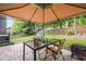 Outdoor patio featuring a dining table and chairs under a gazebo at 205 Town Creek Dr, Cary, NC 27519