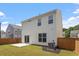 Spacious backyard featuring a concrete patio, a privacy fence, and lush green grass at 2208 Seneca Dr, Raleigh, NC 27604