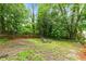 Picture of the serene backyard featuring an outdoor fire pit, providing a tranquil retreat surrounded by trees at 2324 Stevens Rd, Raleigh, NC 27610