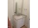 This powder room offers a decorative mirror, chrome hardware, and a floating vanity at 2577 Silas Peak Ln, Apex, NC 27523