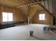 Unfinished bonus room/attic with exposed framing and lots of natural light at 2577 Silas Peak Ln, Apex, NC 27523