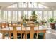 Sunny sunroom featuring large windows, skylights and a variety of lush plants at 2645 Ridgewell Ct, Raleigh, NC 27613