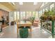 Bright sunroom with lots of natural light, plants, and casual dining furniture at 2645 Ridgewell Ct, Raleigh, NC 27613