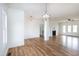 Expansive living area with hardwood floors, a fireplace, and open layout at 3417 Aspen Rd, Rocky Mount, NC 27804
