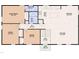 Detailed floor plan featuring a primary bedroom, full bath, spacious kitchen, dining area, and living room at 4504 Ryegate Dr, Raleigh, NC 27604