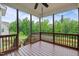 Covered porch overlooking wooded backyard at 55 Prospectus Ln, Franklinton, NC 27525