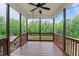Covered porch overlooking wooded backyard at 55 Prospectus Ln, Franklinton, NC 27525
