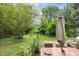 Lush backyard featuring mature trees and ample space for outdoor enjoyment at 603 Kildaire Farm Road Rd, Cary, NC 27511