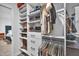 Custom closet with built-in shelving, drawers, and hanging space at 81 Paperwhite Pl # 213, Clayton, NC 27527