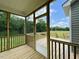 Relaxing screened porch with wood flooring, overlooking an outdoor deck and scenic backyard at 87 Browning Mill Dr, Wendell, NC 27591