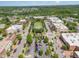 An elevated view of a local shopping center with ample parking and mature trees at 102 Newell St, Chapel Hill, NC 27516