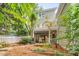 View of the back of the house with the covered patio area and a small fenced yard at 102 Newell St, Chapel Hill, NC 27516