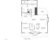 Floor plan of the first floor including kitchen, dining room, primary bedroom, Gathering room, and flex room at 102 Newell St, Chapel Hill, NC 27516
