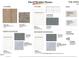 Selection of interior finishes, including flooring, kitchen elements, paint colors, and bathroom materials at 104 Restful Pt, Fuquay Varina, NC 27526
