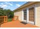 Back deck with door to house and overlooking backyard at 1211 Azalea Dr, Zebulon, NC 27597