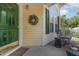 Cozy front porch featuring ample seating and a view of the well-kept neighborhood at 1211 Azalea Dr, Zebulon, NC 27597