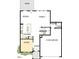 Detailed first floor plan featuring kitchen, dining area, Gathering room, study, entry, powder room, and a two-car garage at 13 Cozy Hvn, Fuquay Varina, NC 27526