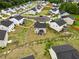 Aerial view of a residential neighborhood with well-maintained lawns and landscaping at 209 White Farm Dr, Wendell, NC 27591