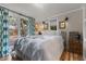 Serene bedroom with sliding glass doors, natural light, and modern accents throughout at 2190 Keith Hills Rd, Lillington, NC 27546