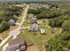 Neighborhood aerial view featuring a home with a backyard pool and ample green space in a residential neighborhood at 2521 Georgianna Dr, Wake Forest, NC 27587