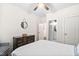 Comfortable bedroom with neutral walls, white trim, and a ceiling fan at 2521 Georgianna Dr, Wake Forest, NC 27587