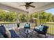 Relaxing screened porch with comfortable seating and a view of the pool and backyard at 2521 Georgianna Dr, Wake Forest, NC 27587
