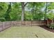 Spacious backyard with well-maintained lawn, privacy fence, mature trees, and lush greenery at 304 Linden Ave, Raleigh, NC 27601