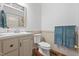 Cozy bathroom featuring a modern sink, toilet, and stylish decor, creating a comfortable and functional space at 304 Linden Ave, Raleigh, NC 27601