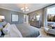 Serene bedroom with a calming color scheme, featuring a large window and stylish dresser at 361 Murray Grey Ln, Wake Forest, NC 27587