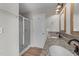 Bathroom featuring granite double vanity, and updated fixtures at 46 Blaze Ridge Dr, Smithfield, NC 27577