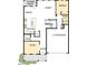 Main level floor plan featuring a kitchen, dining room, Gathering room, study, and two-car garage at 49 Cozy Hvn, Fuquay Varina, NC 27526