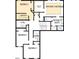 Second level floor plan featuring five bedrooms, four bathrooms, a utility room and owner's retreat at 49 Cozy Hvn, Fuquay Varina, NC 27526