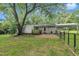 The cozy backyard includes a covered carport and lush lawn at 5002 Kendridge Dr, Durham, NC 27712