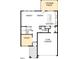 Layout of the first floor showcasing the Gathering room, kitchen, study, and two-car garage at 62 Restful Point, Fuquay Varina, NC 27526