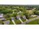 Aerial view showcasing single-Gathering homes with well-manicured lawns in a suburban neighborhood at 635 Black Angus Dr, Haw River, NC 27258