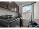 Well-equipped laundry room featuring modern appliances, natural light, and ample storage at 635 Black Angus Dr, Haw River, NC 27258