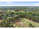 Expansive aerial view of a green golf course surrounded by a residential area, highlighting community amenities at 925 Hidden Jewel Ln, Wake Forest, NC 27587