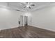 Spacious bedroom with tray ceilings, and hardwood flooring, with an ensuite bathroom at 96 Linda Lou Ln, Angier, NC 27501