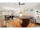 Open concept living area, dining room and modern kitchen with hardwood floors and lots of natural light at 1008 Sounding Ln, Durham, NC 27703