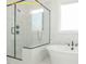 Bathroom with glass shower, soaking tub, elegant fixtures, and beautiful marble tiling at 1036 Smoke Willow Way, Rolesville, NC 27571