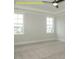 Spacious bedroom features neutral carpeting, tray ceiling, white trim, and multiple windows at 1036 Smoke Willow Way, Rolesville, NC 27571