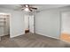 Spacious bedroom with carpet, closet, and neutral paint at 1104 Theresa Ct, Raleigh, NC 27615