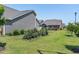 Beautifully landscaped backyard with healthy grass and manicured flower beds at 115 Thornwhistle Pl, Garner, NC 27529