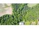 Aerial view of secluded home with expansive yard, mature trees, and long driveway at 200 Daniel Ridge Ln, Roxboro, NC 27574