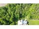 Aerial view of house surrounded by lush greenery, offering serene and private living at 200 Daniel Ridge Ln, Roxboro, NC 27574