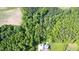 Aerial view of secluded home with expansive yard, mature trees, and long driveway at 200 Daniel Ridge Ln, Roxboro, NC 27574