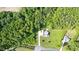Aerial view of secluded home with expansive yard, mature trees, and long driveway at 200 Daniel Ridge Ln, Roxboro, NC 27574